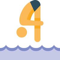un persona es buceo dentro el agua con el número cuatro vector