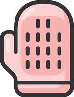 a pink oven mitt icon on a white background vector