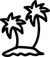 a black and white drawing of palm trees on an island vector