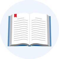 an open book with a red bookmark on it vector