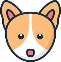 a dog's head icon on a white background vector