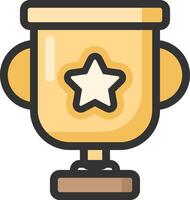 a gold trophy with a star on top vector