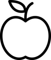 an apple is shown in a simple line drawing vector