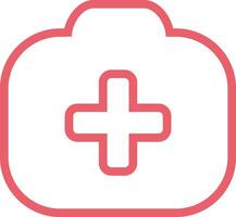 a medical kit icon with a cross on it vector