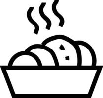 bread in a bowl icon vector