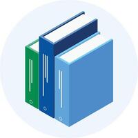 three books stacked on top of each other vector