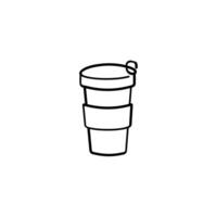 vaso línea estilo icono diseño vector