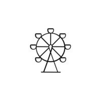 Ferris Wheel Line Style Icon Design vector