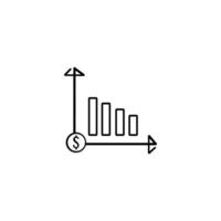 Financial Graph Line Style Icon Design vector
