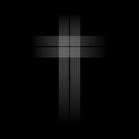 minimal modern abstract cross design in black and white vector