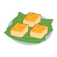 bibingka filipino Coco arroz pastel vector