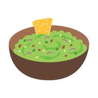 Avocado Guacamole on Molcajete Real Mexican vector