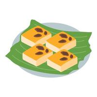 Filipino Dessert Cassava Cake illustration vector