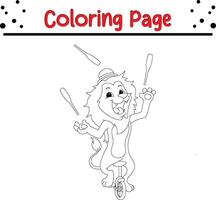 cute lion coloring page. coloring book for kids vector