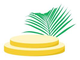 Product Podium Stage Palm Leaves Background vector
