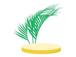 Podium Frame Empty Stage Coconut leaf Background vector