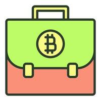 Bitcoin Crypto Portfolio Cryptocurrency colored icon or design element vector