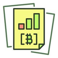 Bitcoin Docs Cryptocurrency Business colored icon or design element vector