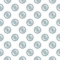 Target with Bitcoin sign Crypto Technology thin line seamless pattern vector