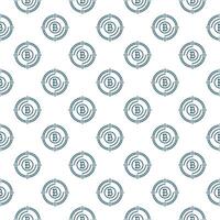 Target with Bitcoin sign Crypto Technology thin line seamless pattern vector