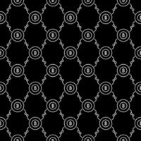 Circle with Bitcoin sign Crypto Currency linear dark seamless pattern vector