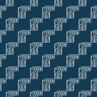 Smartphone with Bitcoin Money Online Cryptocurrency Earnings thin line seamless pattern vector