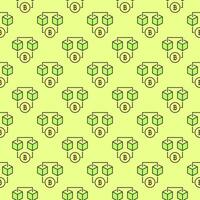 Bitcoin Blockchain Technology Crypto colored seamless pattern vector