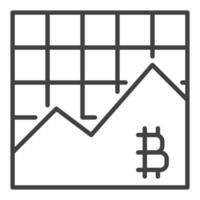 Cryptocurrency Trading Bitcoin Graph linear icon or logo element vector