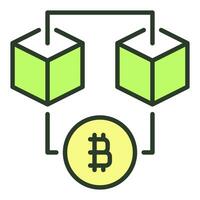 Bitcoin Blockchain Technology Crypto colored icon or symbol vector