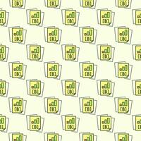 Bitcoin Docs Cryptocurrency Business colored seamless pattern vector