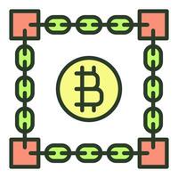 Blockchain Technology Bitcoin Cryptocurrency colored icon or design element vector