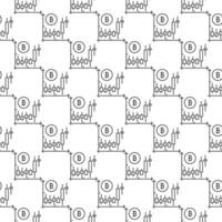 Bitcoin Trade Cryptocurrency Trading seamless pattern in thin line style vector