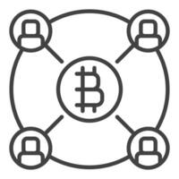 Bitcoin Trading Cryptocurrency outline icon or design element vector