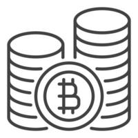 Bitcoin coins Cryptocurrency icon or symbol in thin line style vector