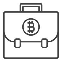 cripto portafolio bitcoin criptomoneda Delgado línea icono o diseño elemento vector