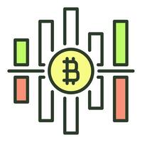 criptomoneda grafico bitcoin cripto comercio de colores icono o diseño elemento vector