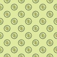 Bitcoin sign inside Target Crypto Technology colored seamless pattern vector
