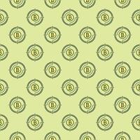 Bitcoin sign inside Target Crypto Technology colored seamless pattern vector