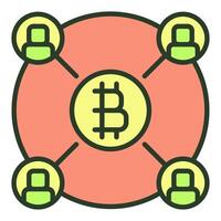 Bitcoin Cryptocurrency Trading Crypto colored icon or design element vector