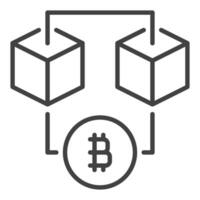 Bitcoin Blockchain Technology icon or symbol in thin line style vector