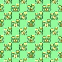 Crypto Coins Bitcoin Cryptocurrency colored seamless pattern vector