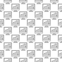 Bitcoin Graph on PC Display Cryptocurrency seamless pattern in outline style vector