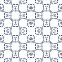 Bitcoin Blockchain Technology Cryptocurrency outline seamless pattern vector