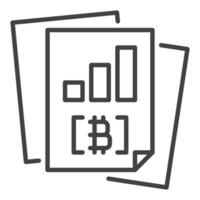 bitcoin documentos criptomoneda negocio contorno icono o diseño elemento vector