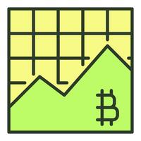 Cryptocurrency Online Trading Bitcoin Graph colored icon or logo element vector