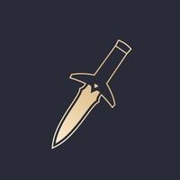 dagger icon on dark, vector