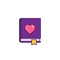 love diary icon with outline vector
