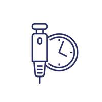 insulin injection time line icon vector