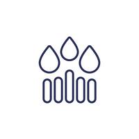 Rainfall graph icon, line vector