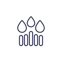 Rainfall graph icon, line vector